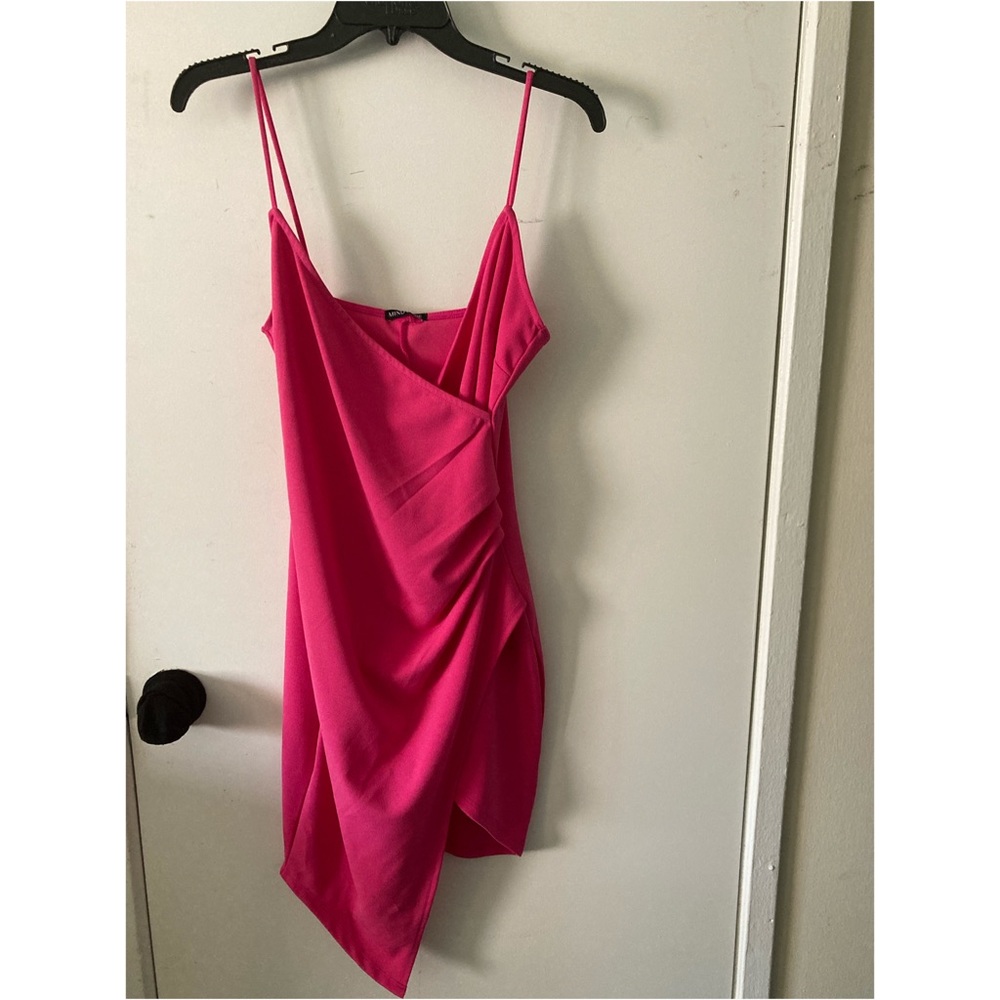 Hot pink spaghetti strap dress, size large.